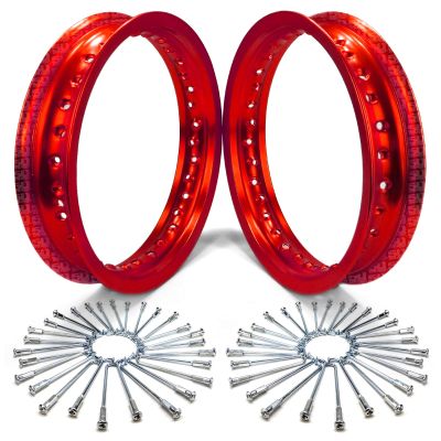 50 Caliber Racing Qty 2 Red 10" Wheel With Spokes Fits Honda xr crf xr50 crf50