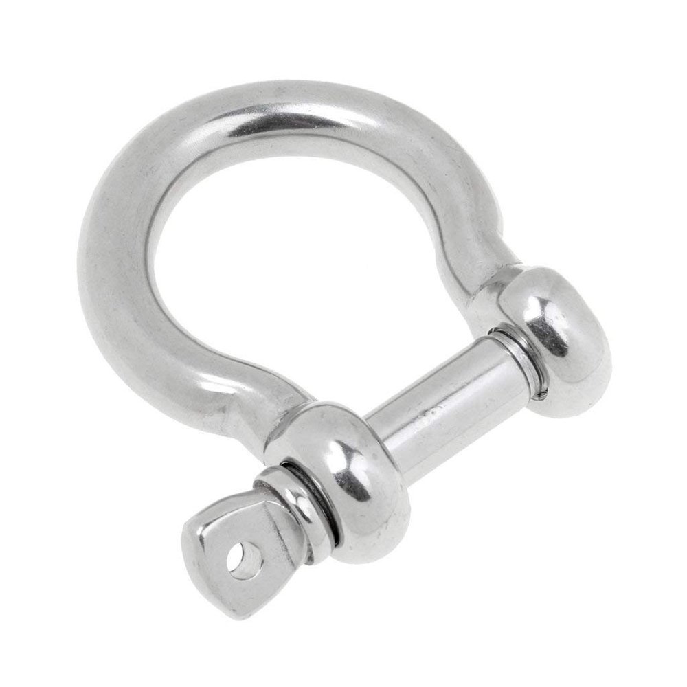Inzopo Marine Chain Rigging Bow Type Anchor Shackle with Captive Pin for Boat Sailing 304 Stainless Steel - Silver, 16mm