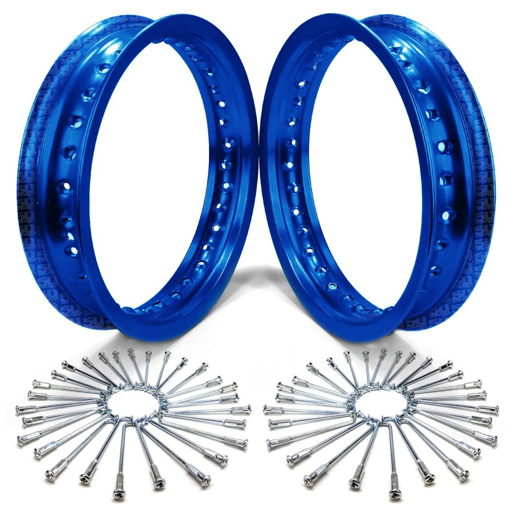 Qty 2 Blue 50 Caliber Racing 10" Wheel With Spokes Fits Honda xr crf xr50 crf50