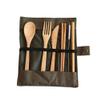 Cabilock 6pcs Portable Cutlery Set Straw and Brush Travel Utensils Dark Green for Camping Hiking and Picnics