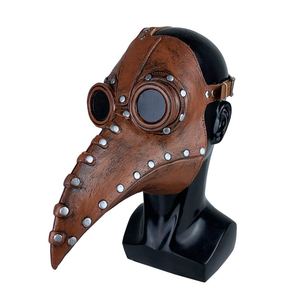 Stegosaurus Plague Doctor Bird Mask Long Nose Beak Cosplay Steampunk Halloween Costume Props Latex Material