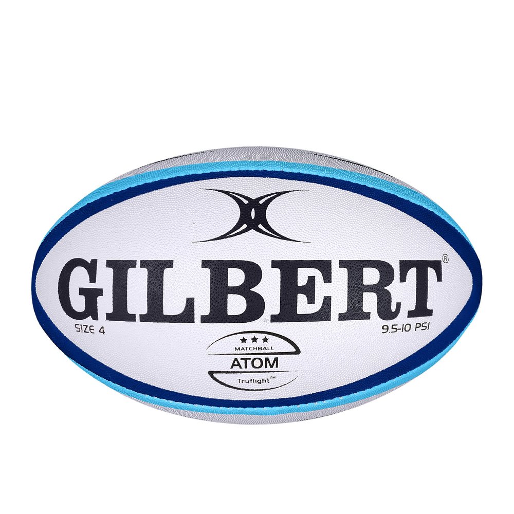 Gilbert Atom Rugby Ball (Blue, Size 4)