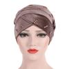 HZUX Casual Turbans for Women Muslim Hijab Wrap Head Scarf Headwear Head Scaves Chemo Cancer Hats Khaki view 2