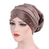 HZUX Casual Turbans for Women Muslim Hijab Wrap Head Scarf Headwear Head Scaves Chemo Cancer Hats Khaki view 3