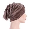 HZUX Casual Turbans for Women Muslim Hijab Wrap Head Scarf Headwear Head Scaves Chemo Cancer Hats Khaki view 4