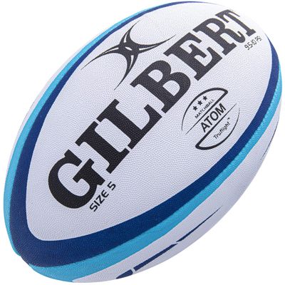 Gilbert Atom Rugby Ball [Each]  Blue  Size 5  Conforms to World Rugby Specifications