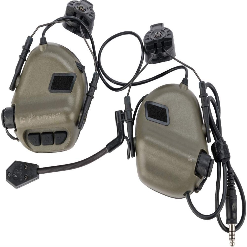 Evike Earmor M32H MOD3 Tactical Communication Hearing Protector for ARC Fast MT Headpros (Color: OD Green)