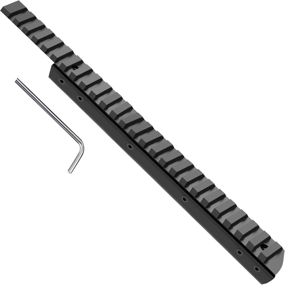 GOTICAL Extra Long 24 Slots 10.5"/ 260mm Dovetail Rail to 21mm Picatinny Weaver Rail Mount Dovetail to Picatinny Weaver Rail Adapter for Scope Mount Base Hunting Black