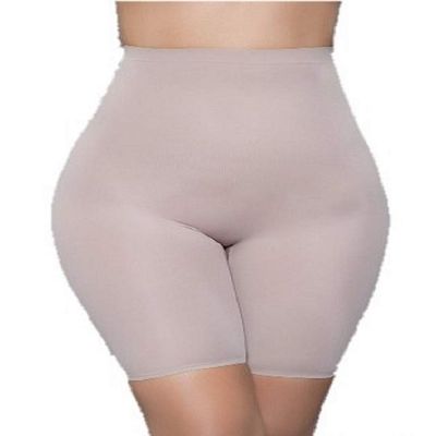 Be Wicked Sexy Seamless High Waist Mid-Thigh Slimming Shaper Shapewear Slip Shorts (Nude, L/XL)