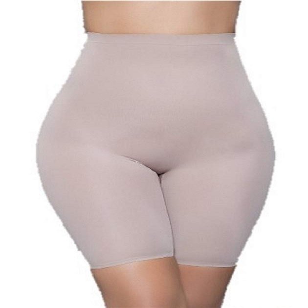Be Wicked Sexy Seamless High Waist Mid-Thigh Slimming Shaper Shapewear Slip Shorts (Nude, L/XL)