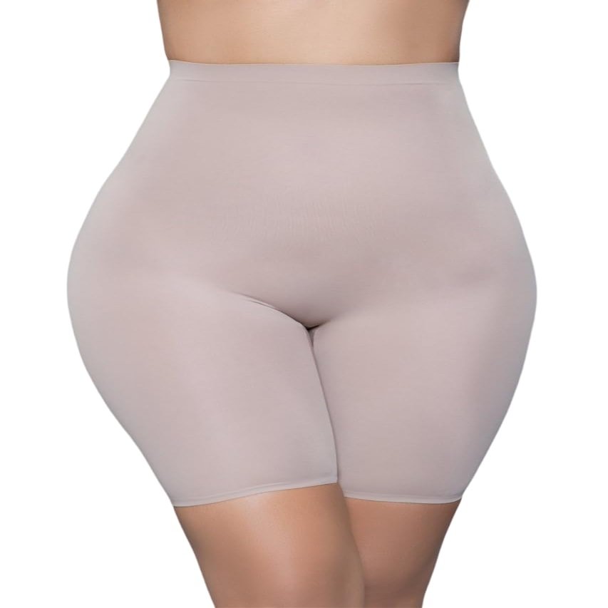 Be Wicked Sexy Seamless High Waist Mid-Thigh Slimming Shaper Shapewear Slip Shorts (Nude, 3X/4X)