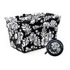 Cruiser Candy Bicycle Basket Liner Tote, Beach Cruiser Basket Cover, Ebike Front Wicker/Wire Baskets Fits Up to 15x12x10 Weatherproof Bike Bag.Bicycle Bell Included, Bike Bell (Black White Hibiscus) view 1