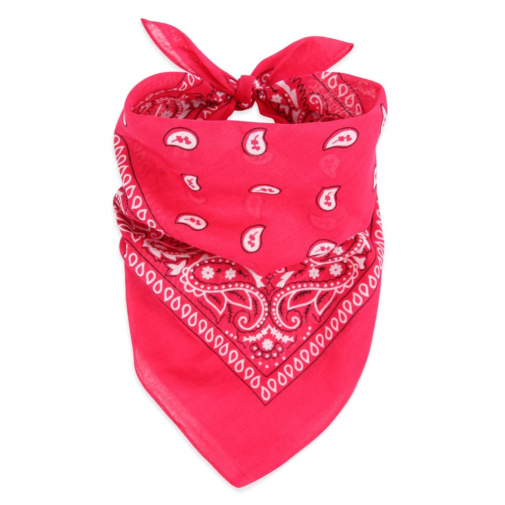 RIAH FASHION Fabric Face Cover Multi-Purpose Cotton Unisex Bandana - Mouth Shield Scarf Handkerchief, Headwear Balaclava Wrap (1, Fuchsia)