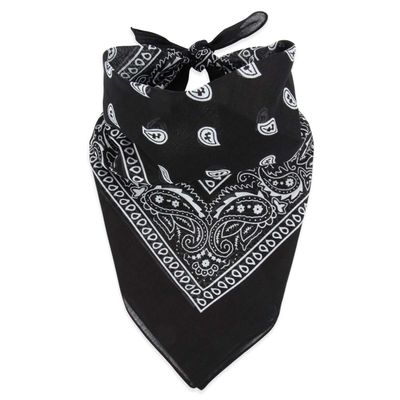 RIAH FASHION Fabric Face Cover Multi-Purpose Cotton Unisex Bandana - Mouth Shield Scarf Handkerchief, Headwear Balaclava Wrap (1, Black)