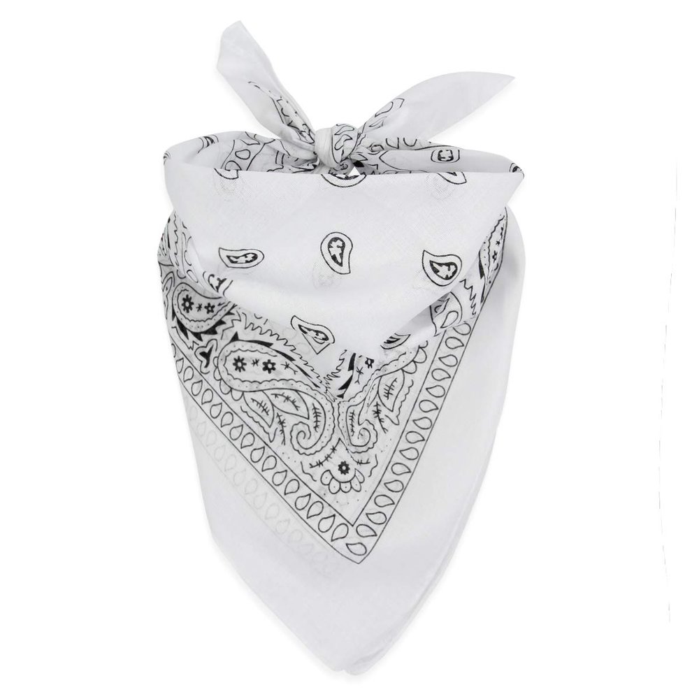 RIAH FASHION Fabric Face Cover Multi-Purpose Cotton Unisex Bandana - Mouth Shield Scarf Handkerchief, Headwear Balaclava Wrap (1, White)