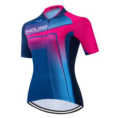 Cycling Jersey Women Bicycle Shirt Breathable Quick-Dry Reflective 3-Pockets S-3XL