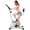 Magnetic Exercise Bike, Stationary Pedal Bike Adjustable Handlebars & Seat Heart Rate Sensors On Board Computer Reads Speed Distance Ideal Cardio Trainer,Red view 3