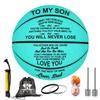 K KENON Personalized Basketball for Son from Dad, Indoor/Outdoor Game Ball for Son, Blue Basketball Birthday Gift for Son, Pack of 1(for Son from Dad) view 1