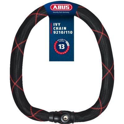 ABUS - Lucchetto per Catena Ivy Chain 9210/110 Lucchetto per bicicletta in Acciaio temprato Livello di sicurezza 13 110 cm 88692 Nero