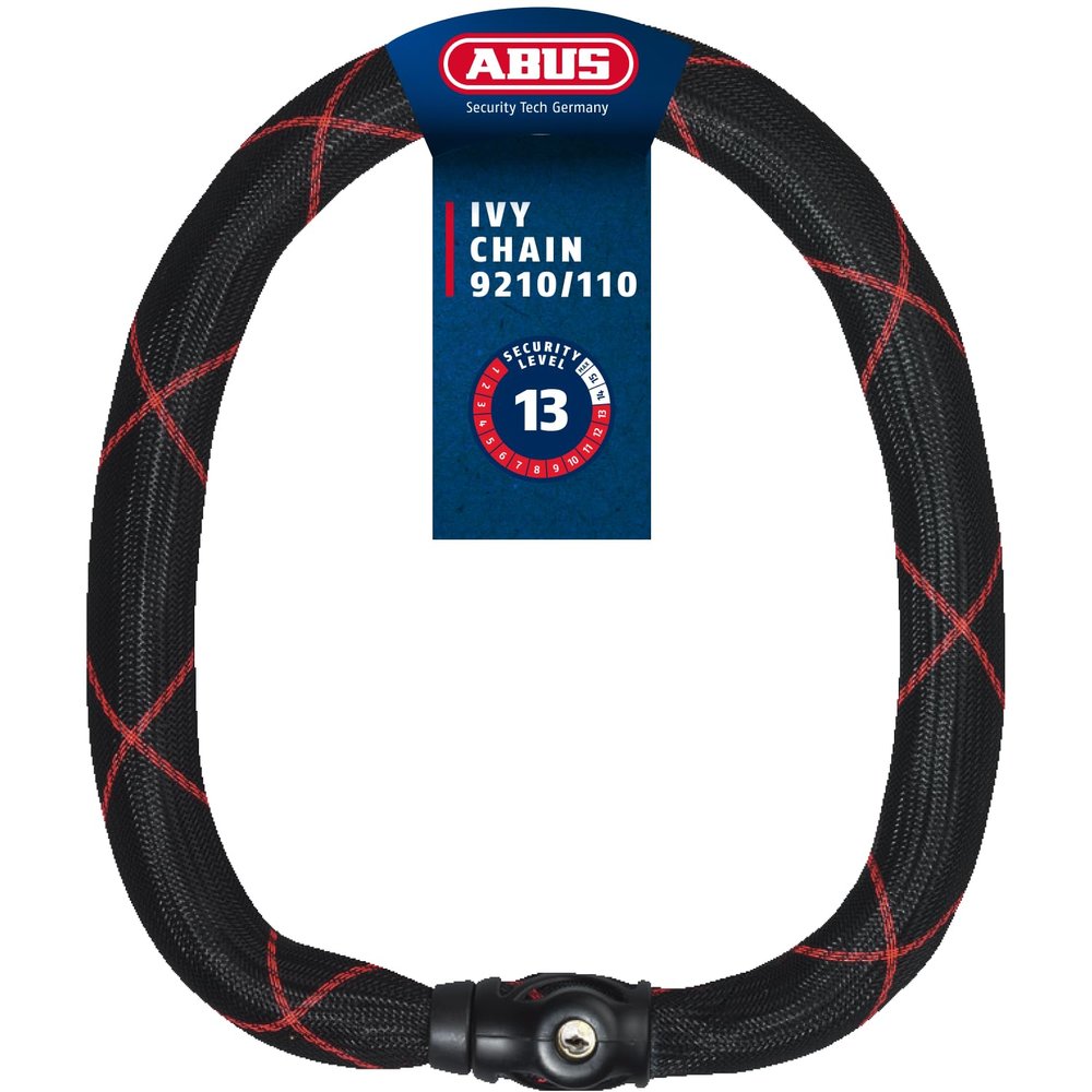 ABUS - Lucchetto per Catena Ivy Chain 9210/110 Lucchetto per bicicletta in Acciaio temprato Livello di sicurezza 13 110 cm 88692 Nero