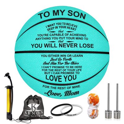 K KENON Customized Engraved Basketball Personalized Basketball for Daughter Son Granddaughter Wife Husband Birthday You Will Never Lose (for Son from Mom)