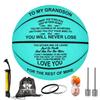 K KENON Personalized Basketball for Grandson, Indoor/Outdoor Game Ball, Blue Basketball Birthday Gift for Him, You Will Never Lose,Pack of 1 (for Grandson) view 1
