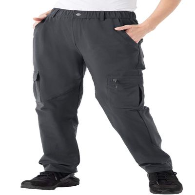 Rdruko Women's Outdoor Quick Dry Hiking Pants Lightweight Waterproof Climbing Travel Pants with Zipper Pockets Grey Medium
