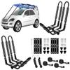 DRSPORTS 2 Pairs Heavy Duty Universal J-Bar Kayak Rack Roof Top Carrier for Kayak Canoe Paddle Boat Mounted on Car SUV, Car and Truck Crossbar with 4 pcs Tie Down Straps view 1