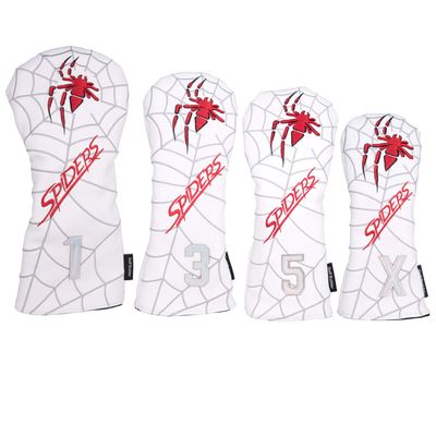 4pcs/Set Spider Embroidery White Golf Club Driver Fairway Wood Hybrid Head Covers 1 3 5 UT Covers