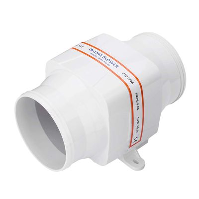 Liusin 4 Inch In-Line Blower 12V 270CFM Electric In-Line Marine Bilge Air Blower Fan Mute Strong Ventilation Fan for Yacht Caravan, White
