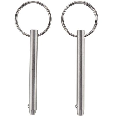 2 Pack Quick Release Pin, Diameter 1/4"(6.3mm), Overall Length 2.56"(65mm), Usable Length 2"(51mm), Full 316 Stainless Steel, Bimini Top Pin, Marine Hardware