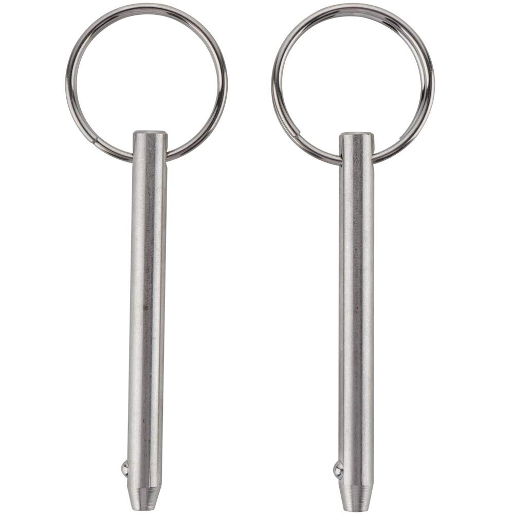 2 Pack Quick Release Pin, Diameter 1/4"(6.3mm), Overall Length 2.56"(65mm), Usable Length 2"(51mm), Full 316 Stainless Steel, Bimini Top Pin, Marine Hardware