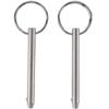 2 Pack Quick Release Pin, Diameter 1/4"(6.3mm), Overall Length 2.56"(65mm), Usable Length 2"(51mm), Full 316 Stainless Steel, Bimini Top Pin, Marine Hardware view 1