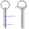 2 Pack Quick Release Pin, Diameter 1/4"(6.3mm), Overall Length 2.56"(65mm), Usable Length 2"(51mm), Full 316 Stainless Steel, Bimini Top Pin, Marine Hardware view 4