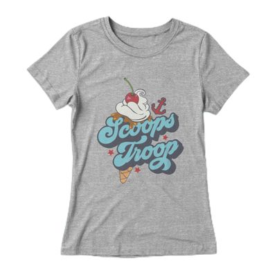 Fifth Sun girls Stranger Things Scoops Troops Short Sleeve Tee T Shirt, Athletic Heather, X-Small US