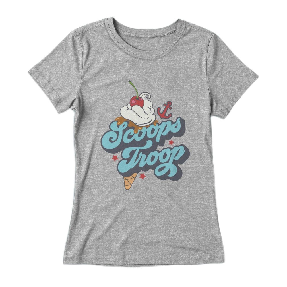 Fifth Sun girls Stranger Things Scoops Troops Short Sleeve Tee T Shirt, Athletic Heather, X-Small US