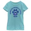 Fifth Sun Stranger Things Hawkins Cubs Paw Emblem Girls Short Sleeve Tee Shirt, Tahiti Blue, Large view 1