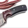 Nooraki SK-63 Handmade Damascus Hunting Knife 8.5 inches Full Tang Blade with Leather Sheath Skinner Knife, Camel Bone Handle view 3