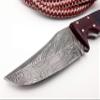 Nooraki SK-63 Handmade Damascus Hunting Knife 8.5 inches Full Tang Blade with Leather Sheath Skinner Knife, Camel Bone Handle view 4