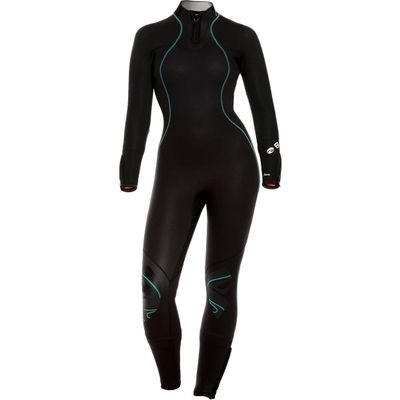 BARE 5MM Women's Nixie Ultra Full Wetsuit | Great for Scuba Diving | Comfortable Full Stretch Neoprene | Long Sleeve | Unique Omnired Material Woven into Fabric for Added Warmth | Black 12+
