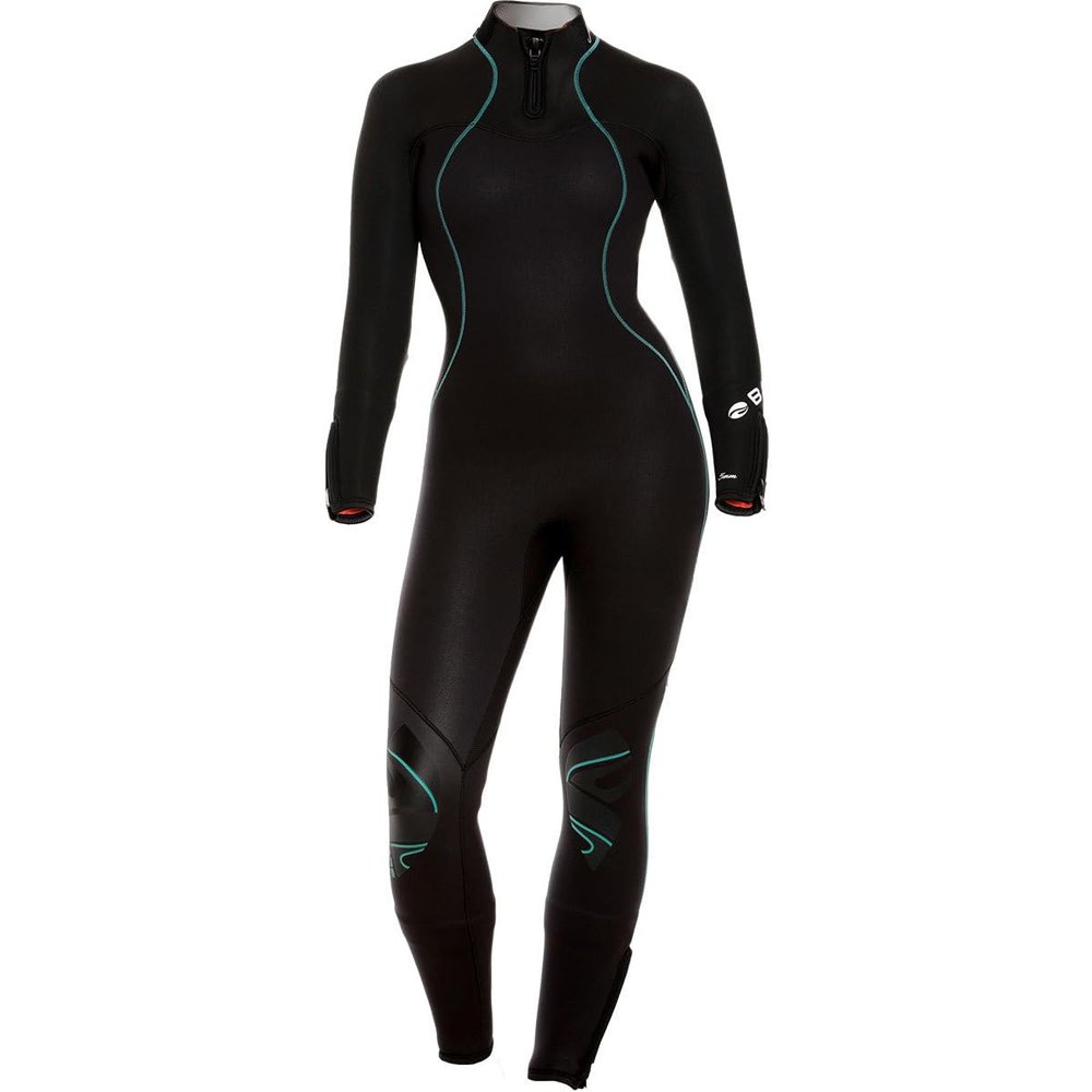BARE 5MM Women's Nixie Ultra Full Wetsuit | Great for Scuba Diving | Comfortable Full Stretch Neoprene | Long Sleeve | Unique Omnired Material Woven into Fabric for Added Warmth | Black 12+