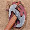 HUNTEX Unique Custom Hand-Forged Twist Pattern Damascus Steel 17 Inch Long Walnut Wood Handle Full Tang Razor Sharp Hunting Camping Outdoor Twin Blade Viking Axe with Genuine Leather Sheath view 3