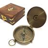 AV Brass Sundial Compass with Wooden Box Nautical Sailor Navigation Gift (Royal Navy/Square Box)