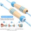 Jump Rope Kids, 7ft Adjustable Cotton Skipping Rope with Wooden Handle for Boys and Girls Fitness Outdoor Exercise(Blue) view 2