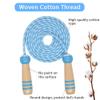 Jump Rope Kids, 7ft Adjustable Cotton Skipping Rope with Wooden Handle for Boys and Girls Fitness Outdoor Exercise(Blue) view 4