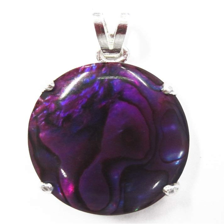 DAJ Sterling Silver 22x30mm Purple Paua Shell Pendant 30x22mm Jewelry