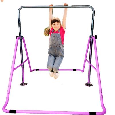 GYMPRO Kids Gymnastics Bar Horizontal Bar Junior Gymnastic Training Equipment Height Adjustable Climb Tower Balance Bar Asymmetric Bar Playground (Pink)