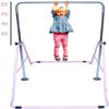 GYMPRO Kids Gymnastics Bar Horizontal Bar Junior Gymnastic Training Equipment Height Adjustable Climb Tower Balance Bar Asymmetric Bar Playground (Pink) view 3