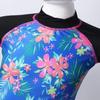 FEESHOW Girls Floral Long Sleeve Rash Guard Swimsuit Top Shirt with Pantskirt Sun Protection Swimwear Bathing Suit Black&Blue 4 view 4