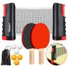 FBSPORT Ping Pong Paddle Set, Portable Table Tennis Set with Retractable Net,Rackets,Balls and Carry Bag for Indoor/Outdoor Games view 1